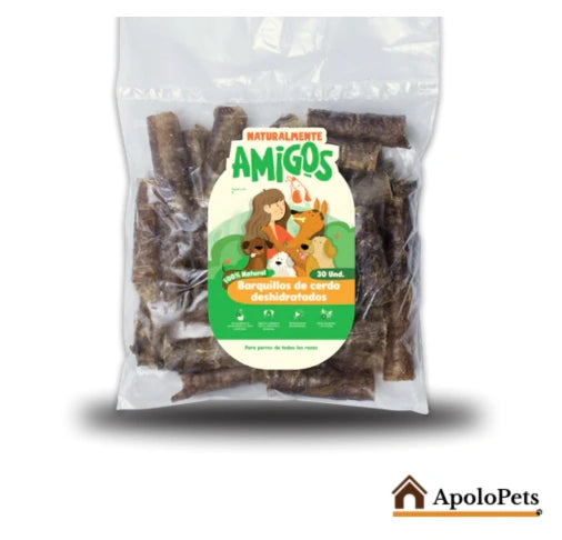 Barquillos de Cerdo Deshidratados para Perros | Snack Natural y Saludable