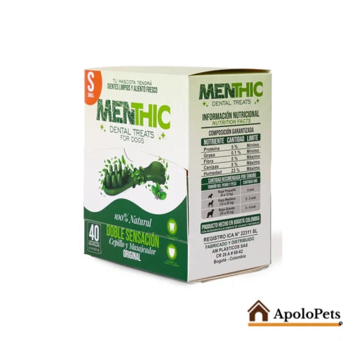 Menthic Dental para Perros – Caja Sachet Pequeño 40 und (9 g c/u)