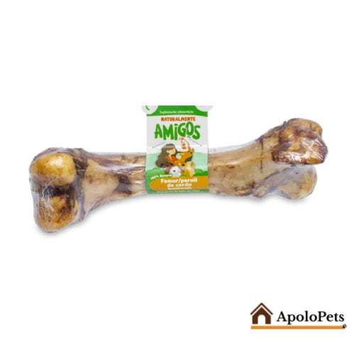 Hueso Fémur de Cerdo Natural y Deshidratado para Perros – Snack Dental Premium | ApoloPets Colombia